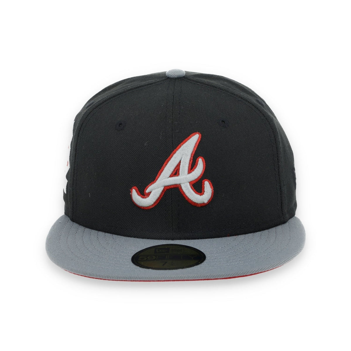 New Era Atlanta Braves 150th Anniversary Series Side Patch Metallic 59FIFTY Fitted Hat- Black/Grey/Red