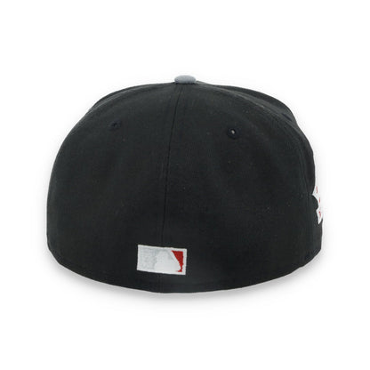 New Era Atlanta Braves 150th Anniversary Series Side Patch Metallic 59FIFTY Fitted Hat- Black/Grey/Red
