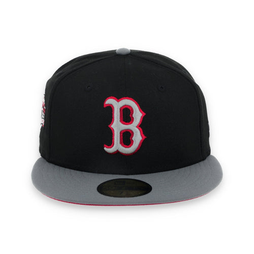 New Era Boston Red Sox 90th Anniversary Side Patch Metallic 59FIFTY Fitted Hat- Black/Grey/Red