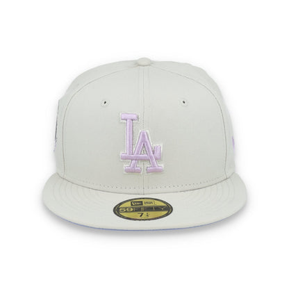 New Era Los Angeles Dodgers Floral Side Patch 59FIFTY Fitted Hat-Stone/Lavender
