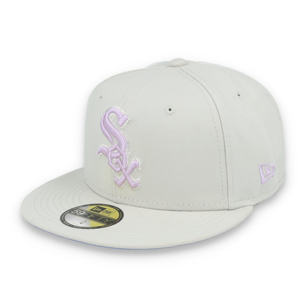 New Era Chicago White Sox Floral Side Patch 59FIFTY Fitted Hat-Stone/Lavender