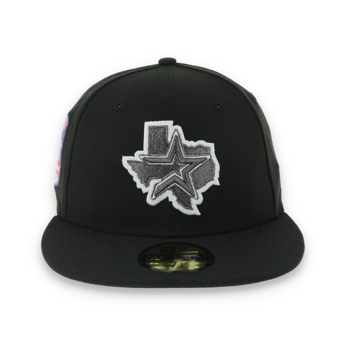New Era Houston Texas 50th Anniversary Side Patch 59FIFTY Fitted Hat-Metallic Grey/Black