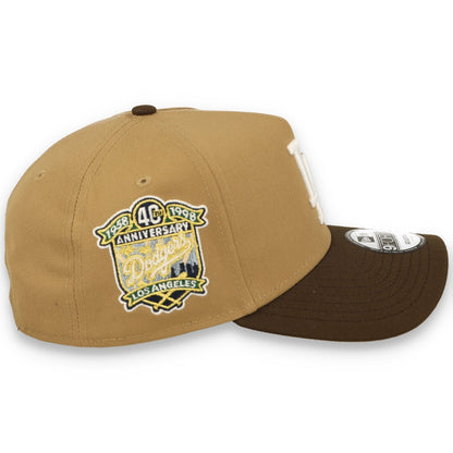 New Era Los Angeles Dodgers 40th Anniversary  9FORTY A-Frame Snapback Hat-Khaki/Burnt Wood