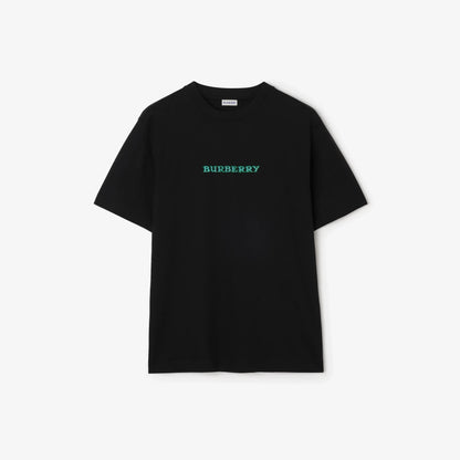 Burberry Heritage Logo Cotton T-Shirt in Black