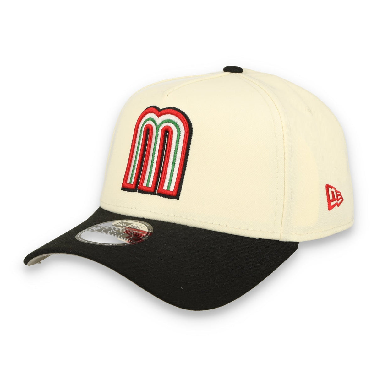 New Era Mexico WBC  9FORTY A-Frame Snapback Hat-WHITE/BLACK