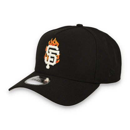 New Era San Francisco Giants Team Fire 9FORTY A-Frame Snapback Hat-Black
