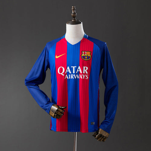 Barcelona 16/17 Home Long Sleeve Retro Jersey