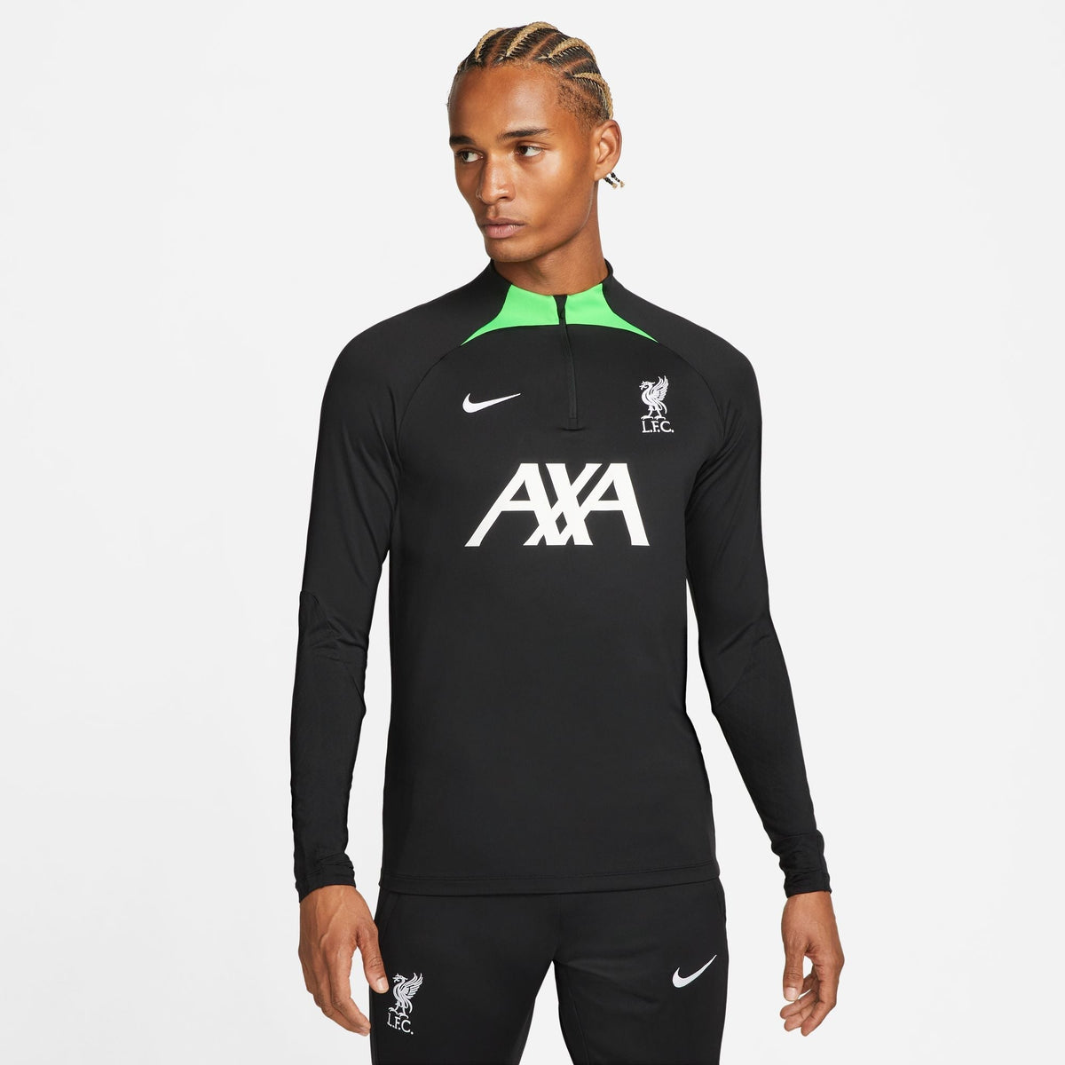 Liverpool FC Strike Men's Nike Dri-FIT Black/Green Soccer Drill Top
