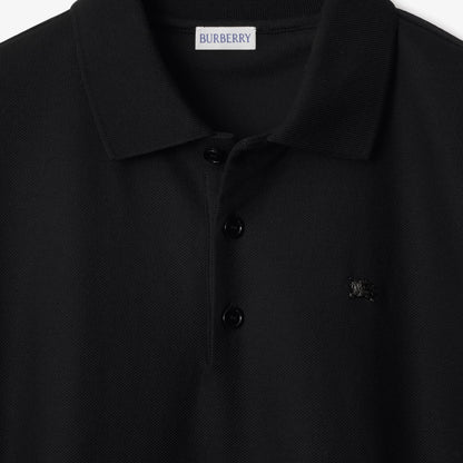 Burberry Metal Knight Cotton Polo Shirt in Black
