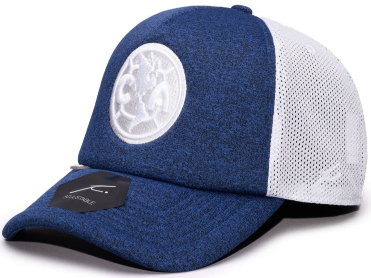 FI COLLECTIONS CLUB AMERICA DRIBBLING TRUCKER SNAPBACK HAT-NAVY/WHITE