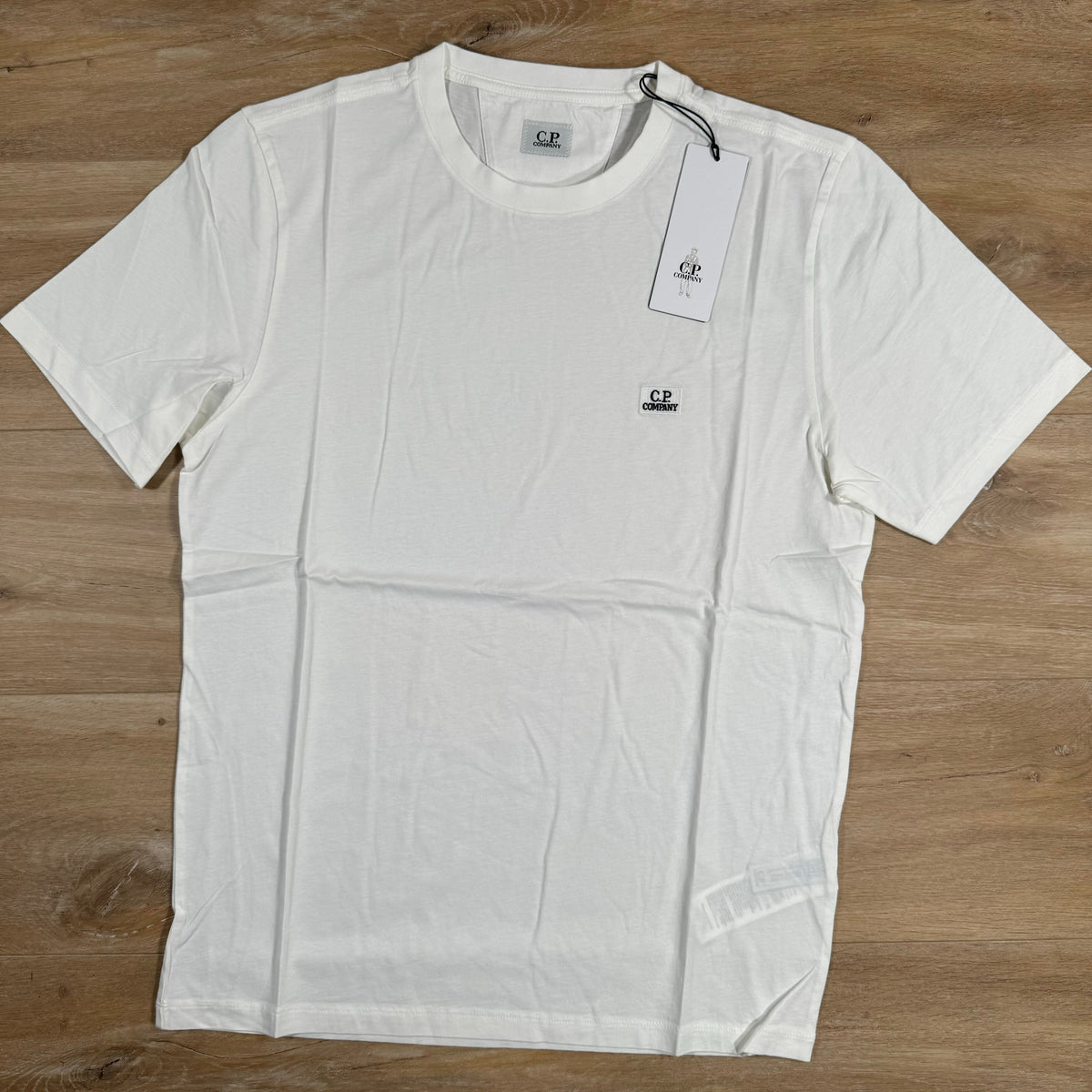 C.P. Company Logo Patch T-Shirt in Gauze White