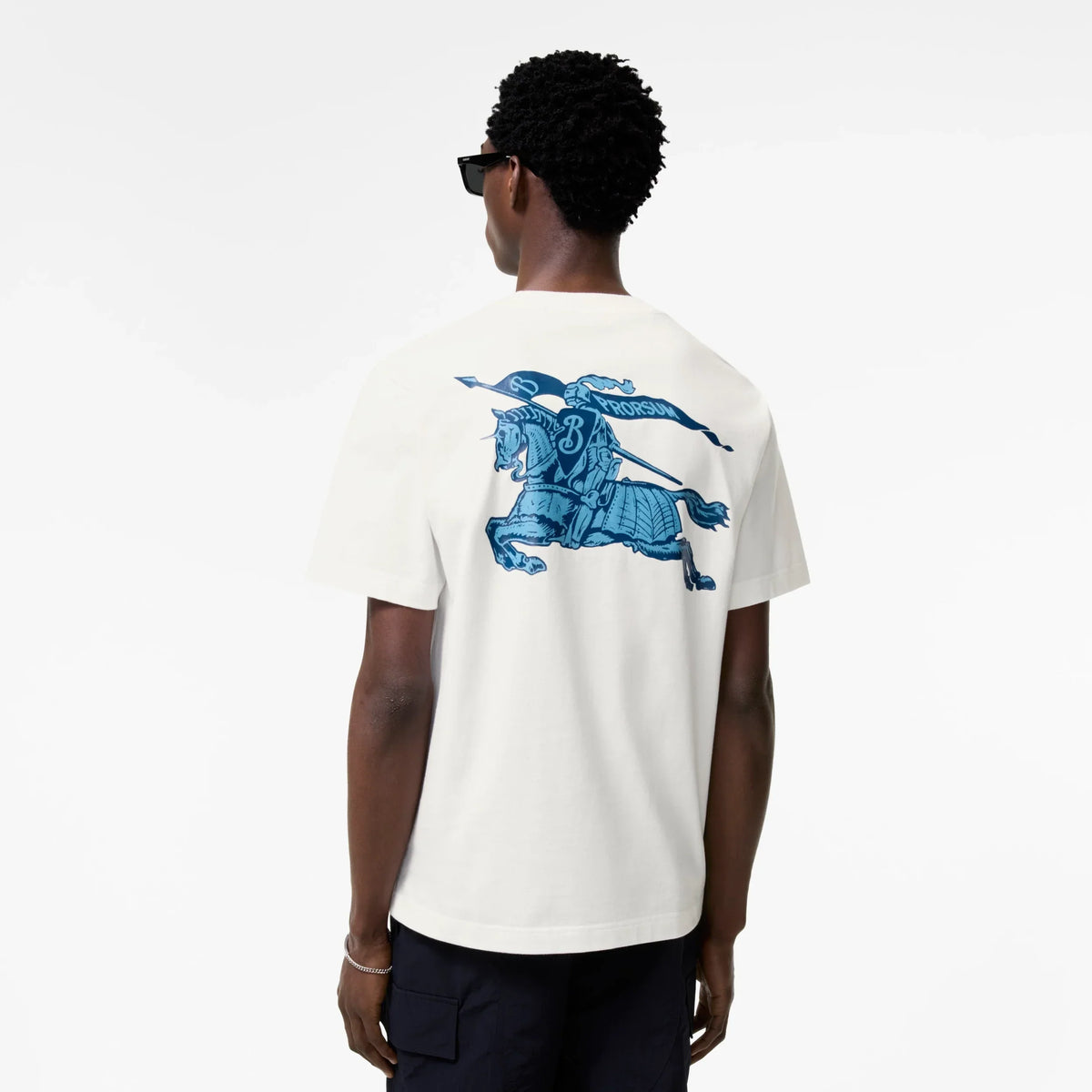 Burberry Heritage Logo Cotton T-Shirt in Chalk White