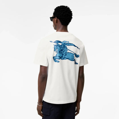 Burberry Heritage Logo Cotton T-Shirt in Chalk White