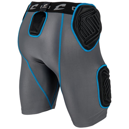 CHAMPRO COMPRESSION SHORTS BULL RUSH 5-PAD GIRDLE-GREY