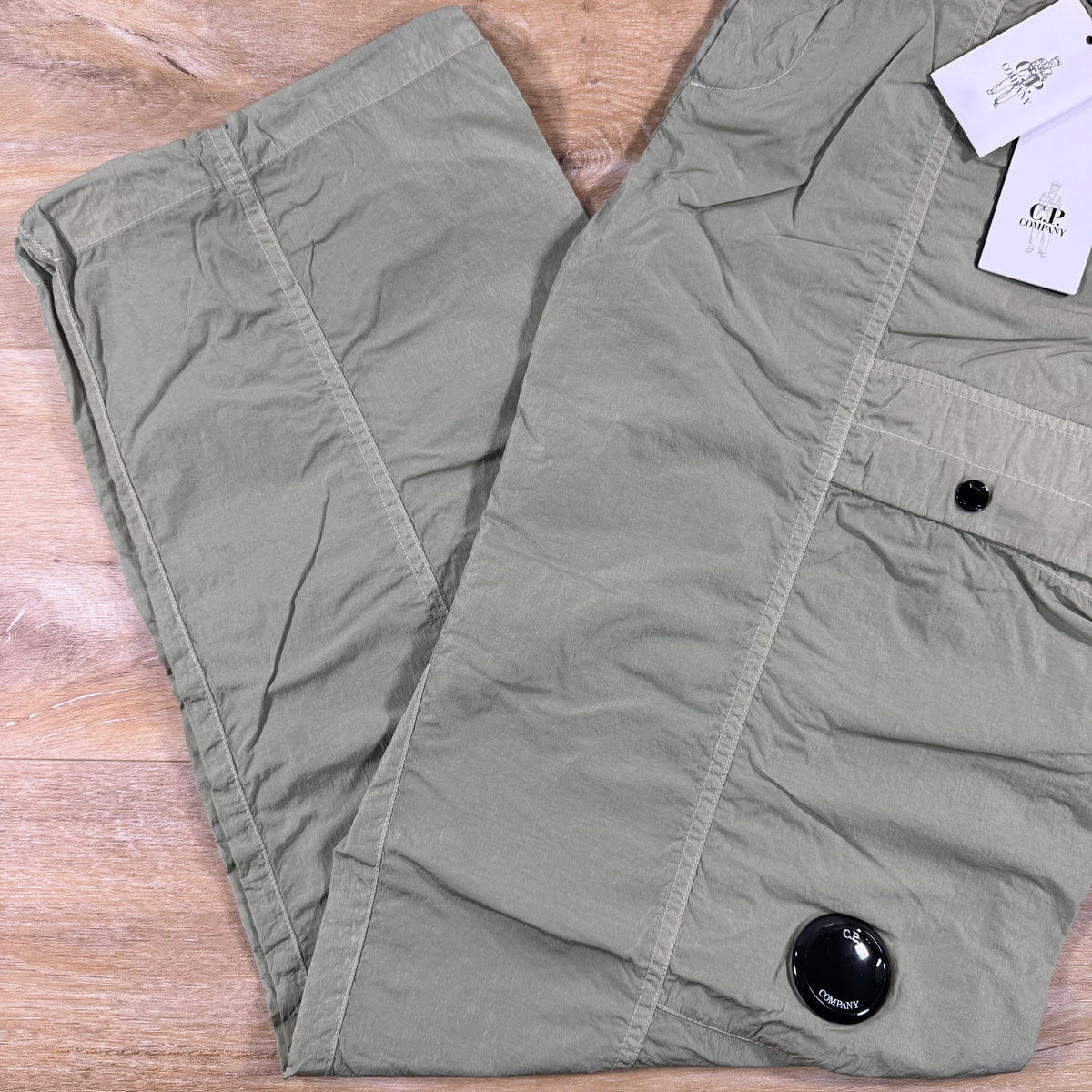 C.P. Company Chrome-R Cargo Lens Pants in Moss Gray - Green