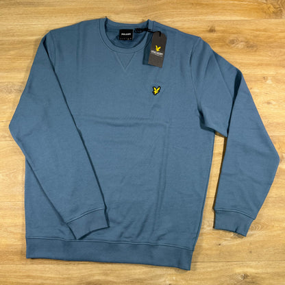 Lyle & Scott Cotton Crewneck Sweatshirt in Ocean Sky