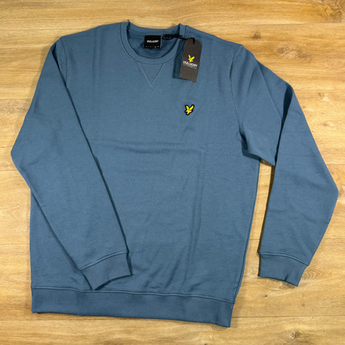 Lyle & Scott Cotton Crewneck Sweatshirt in Ocean Sky