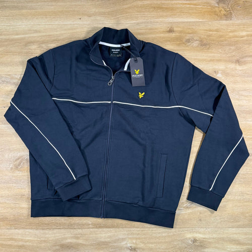 Lyle & Scott Piped Full-Zip Track Top in Dark Navy
