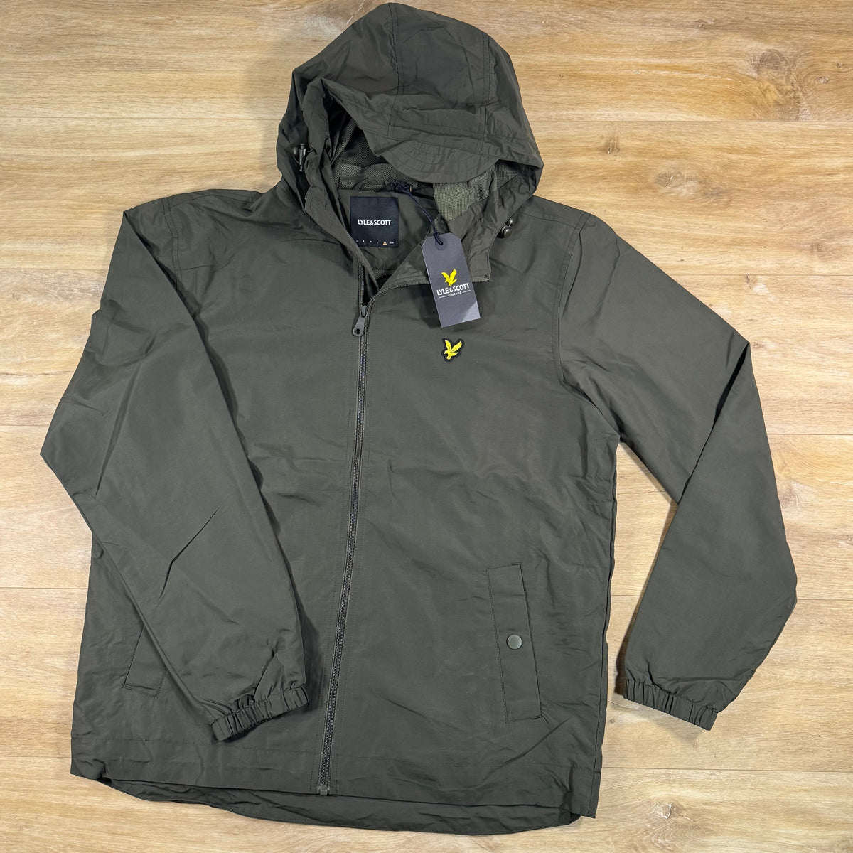 Lyle & Scott Water Resistant Hooded Jacket in Olive