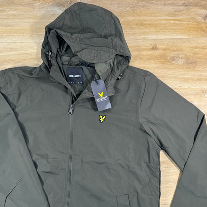 Lyle & Scott Water Resistant Hooded Jacket in Olive
