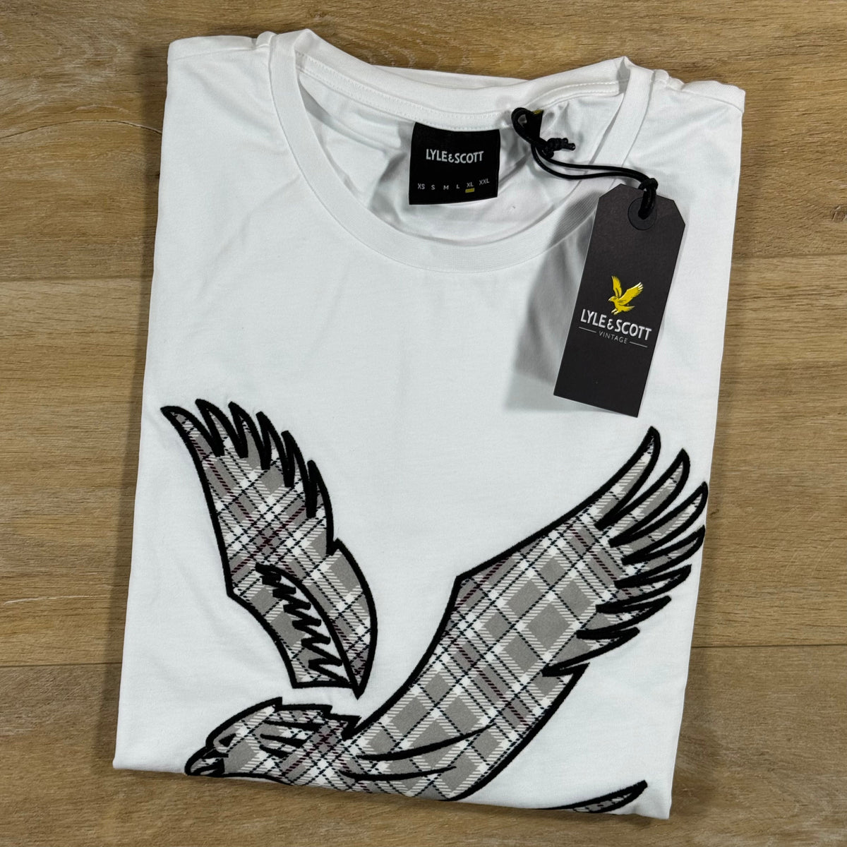 Lyle & Scott Check Eagle T-Shirt in White