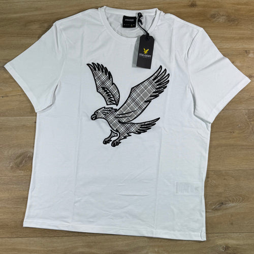 Lyle & Scott Check Eagle T-Shirt in White