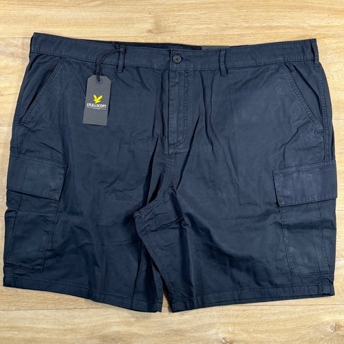 Lyle & Scott Cotton Cargo Shorts in Jet Black