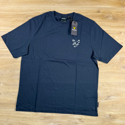 Lyle & Scott Chrome Graphic Eagle T-Shirt in Dark Navy