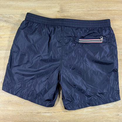 Moncler Tricolor Logo Patch Swim Shorts in Navy