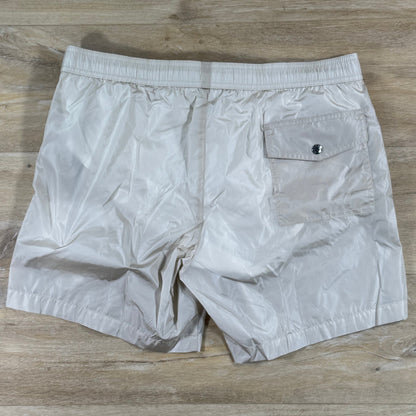 Moncler Logo Patch Swim Shorts in Beige