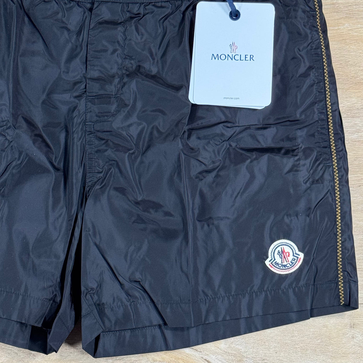 Moncler Logo Swim Shorts in Black