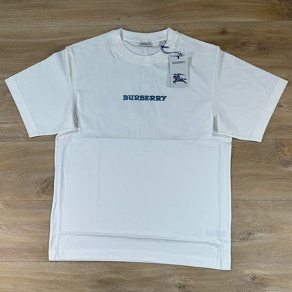 Burberry Heritage Logo Cotton T-Shirt in Chalk White