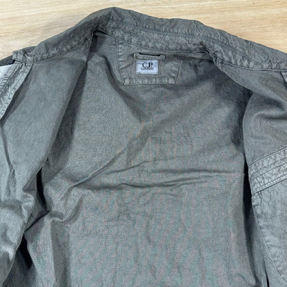 C.P. Company Panama-R Zipped Lens Overshirt in Moss Gray - Green