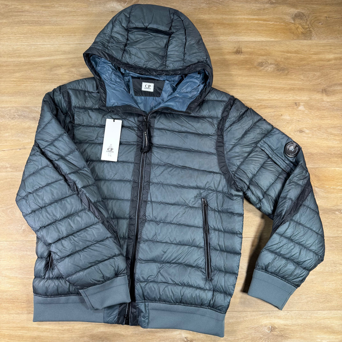 C.P. Company D.D. Shell Hooded Lens Down Jacket in Orion Blue