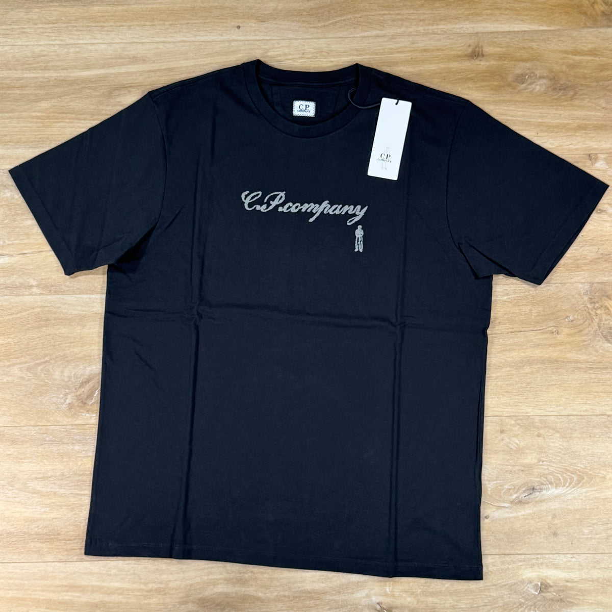 C.P. Company 30/1 Jersey Logo T-Shirt in Black