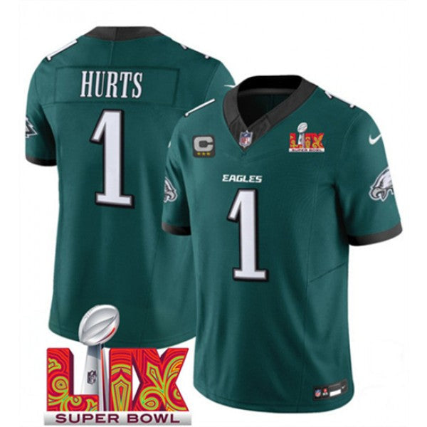 Jalen Hurts Philadelphia Eagles Super Bowl LIX Jersey - Midnight Green