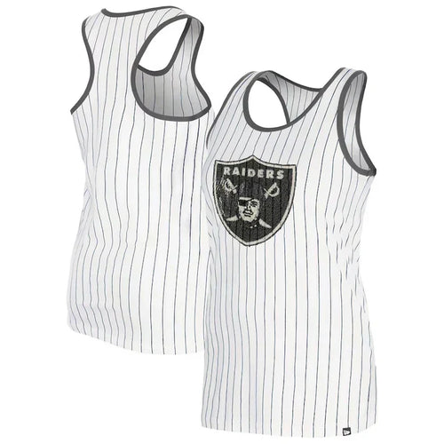 New Era Women's  Las Vegas Raiders Gameday Sequin Pinstripe Tank Top