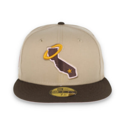 New Era California Angels 25TH ANNIVERSARY 59FIFTY FITTED HAT-CAMEL/BURNT WOOD