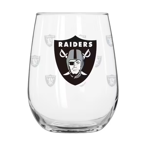 Logo Brands Las Vegas Raiders 16oz Satin Etch Curved Beverage Glass