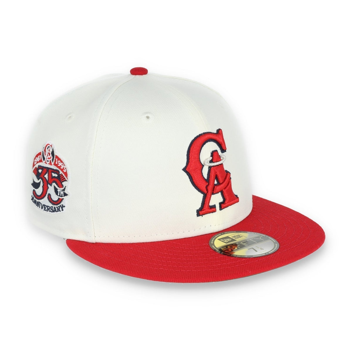 New Era California Angeles 35th Anniversary Patch 59FIFTY Fitted Ivory Hat