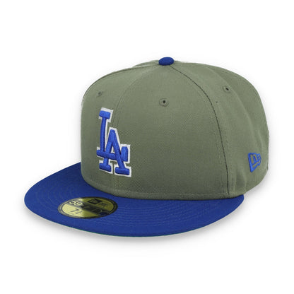 New Era Los Angeles Dodgers 60th Anniversary Side Patch 59FIFTY Fitted Hat- Olive Green