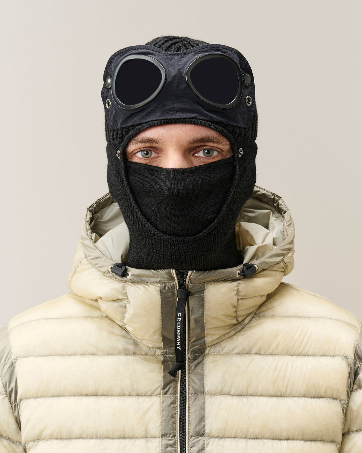 C.P. Company Merino Wool Goggle Balaclava in Black