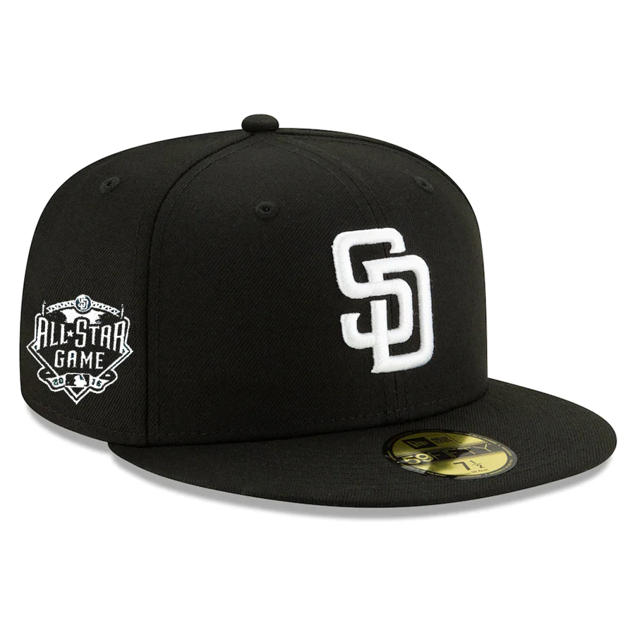 New Era San Diego Padres Side Patch 2015 All Star Game 59FIFTY Fitted Hat-Blk/Wht