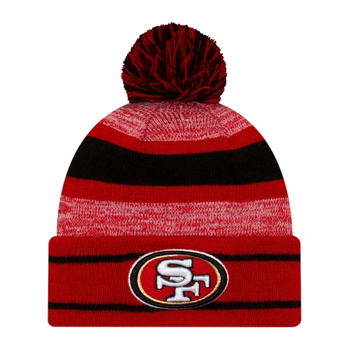 New Era San Francisco 49ers Men's Cuffed Pom Knit - Red/Black