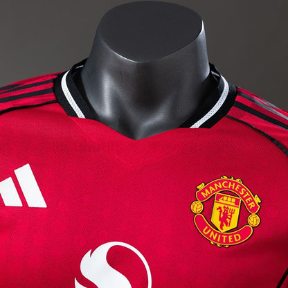 Manchester United Jersey 25/26 Home Football Kit Long Sleeves Player Version