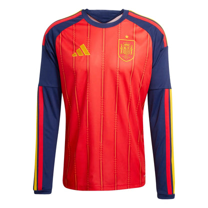 adidas 2026 Spain Men's Stadium Home Long-Sleeve Soccer Jersey