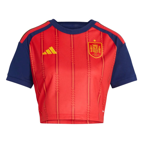 adidas 2026 Spain Women's Stadium Home Cropped Soccer Jersey