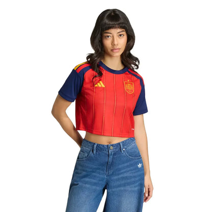 2026 Spain Women's Stadium Home Cropped Soccer Jersey - World Cup 2026