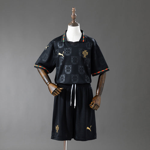 Kids Portugal Jersey 25/26 Black Football Kit