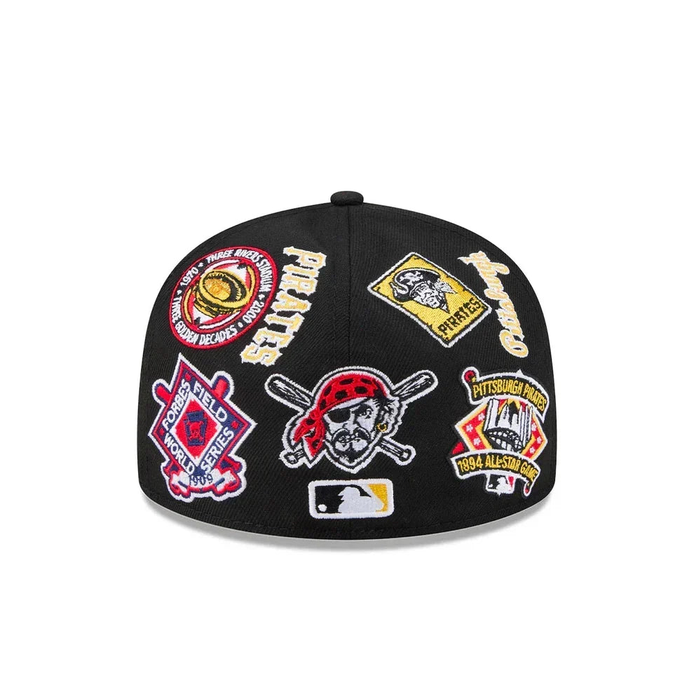 New Era Pittsburgh Pirates All Over 59FIFTY Fitted Hat- Black